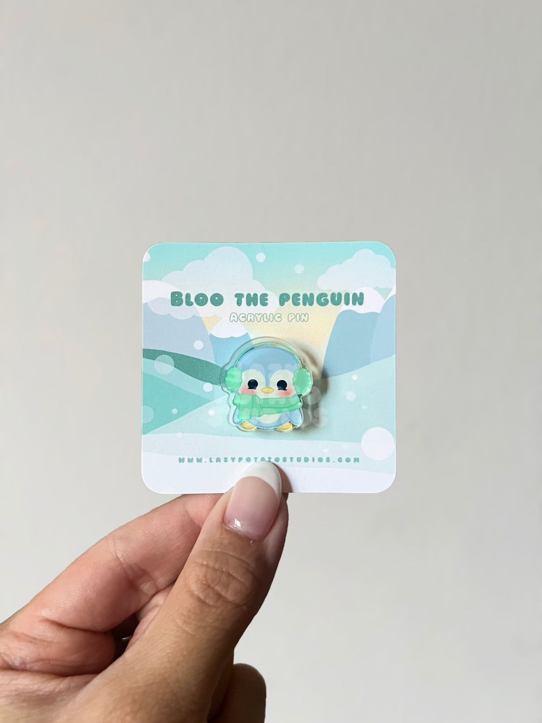 Bloo The Penguin Acrylic Pin