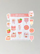 Load image into Gallery viewer, Boba The Bear Strawberry Sweets Sticker Sheet
